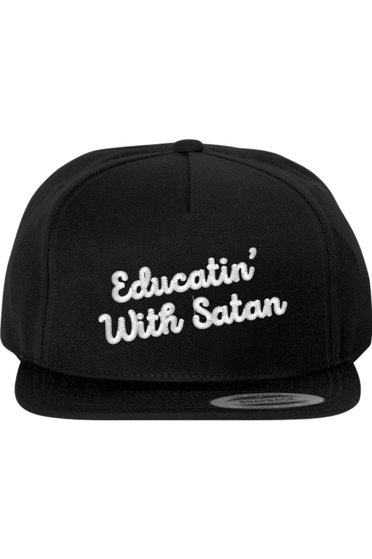 Educatin' With Satan Flat Bill Snapback Cap