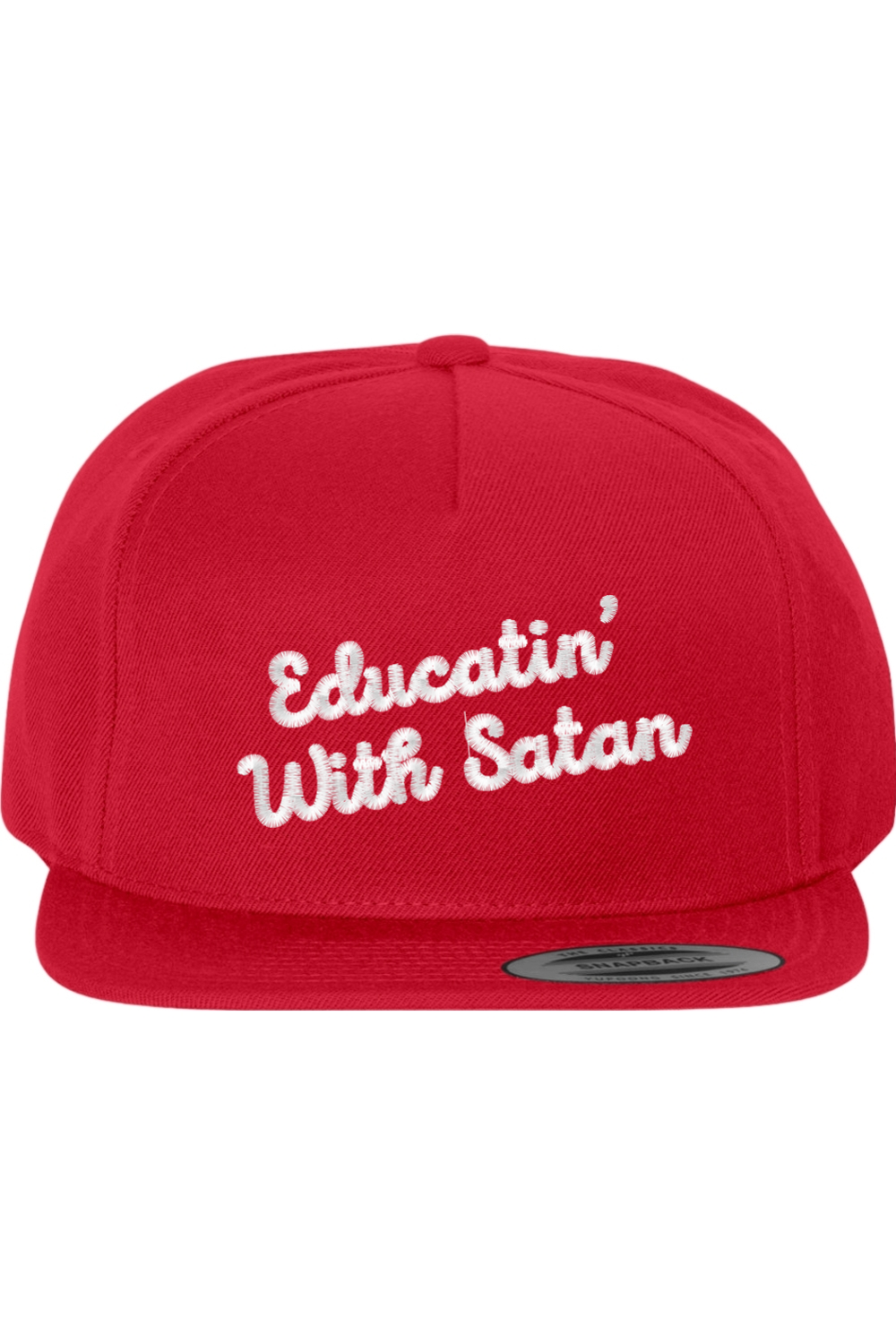 Educatin' With Satan Flat Bill Snapback Cap